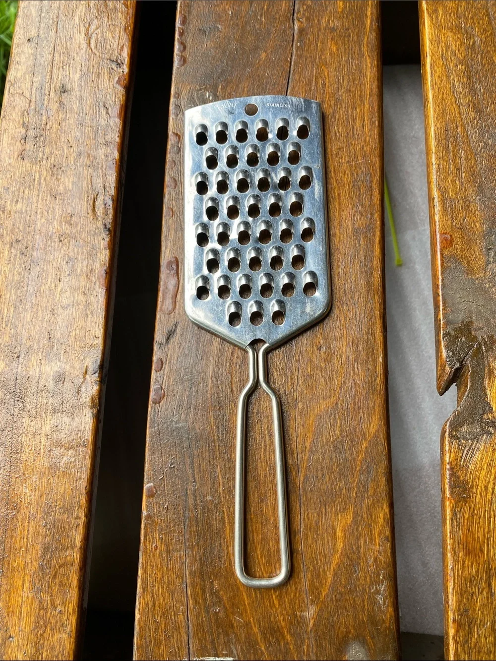 Vintage CURSIVE FOLEY Stainless Steel Handheld Grater - USA 1940s - 1950s MCM